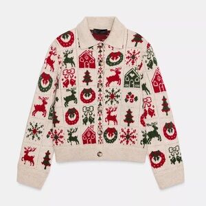 Zara CHRISTMAS JACQUARD CARDIGAN
